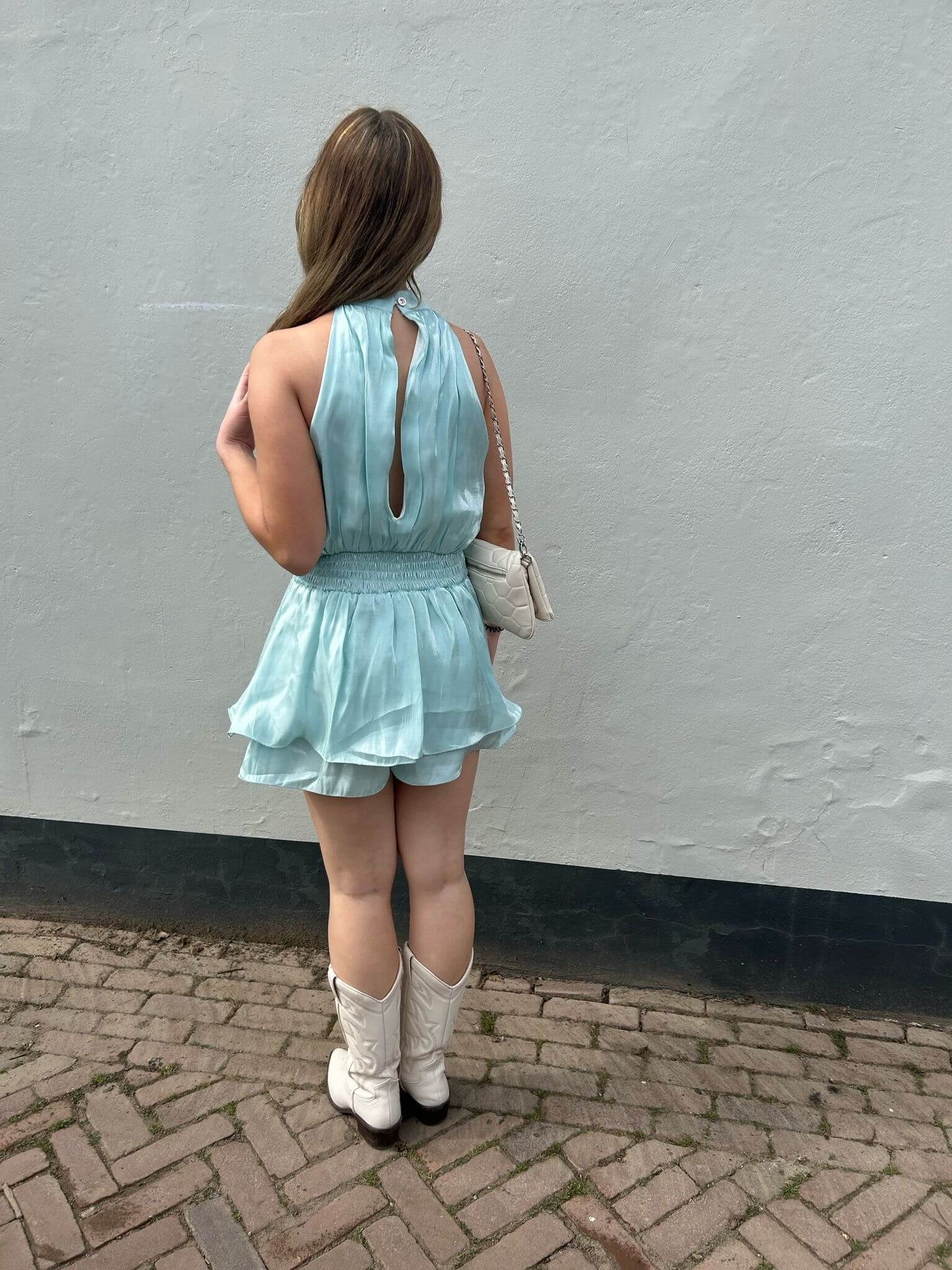 Azzurro shimmer playsuit